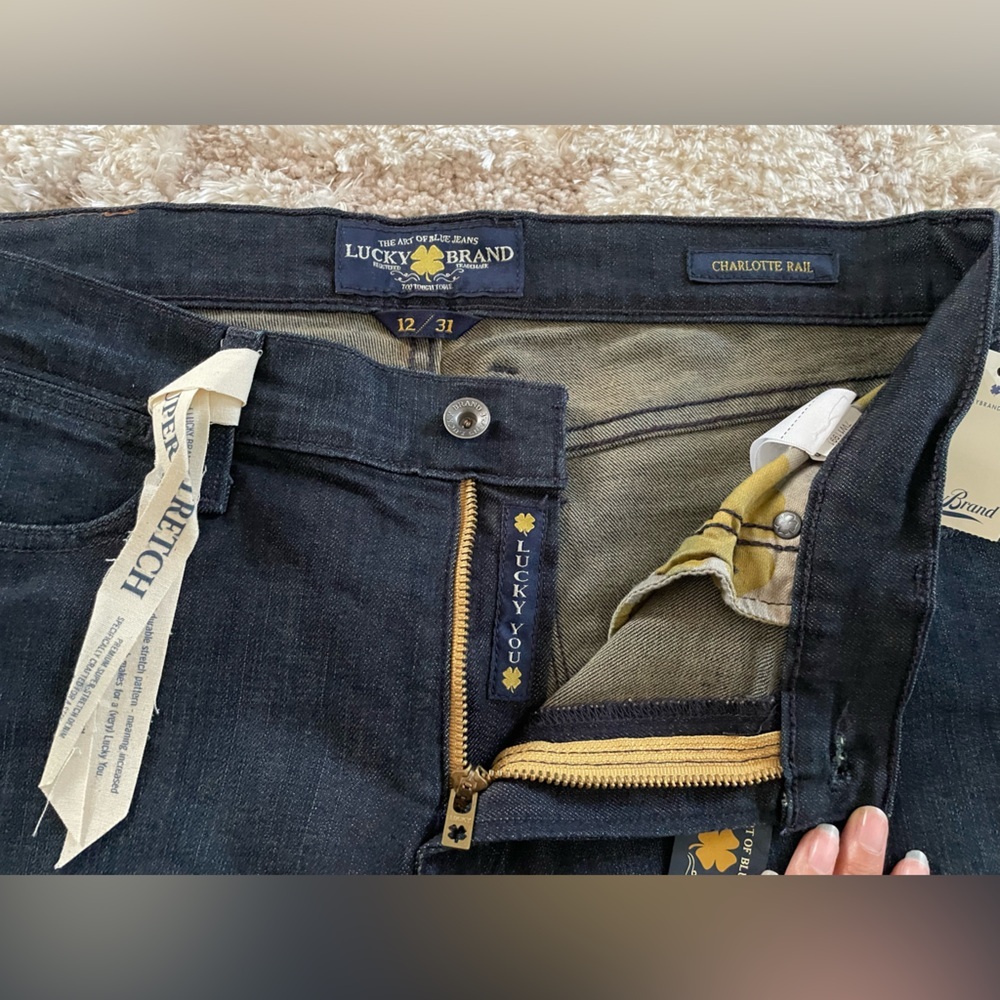 NWT Lucky Brand Women’s Charlotte Rail Dark Blue Slim Jeans - Picture 4 of 7